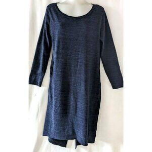 Moth Anthropologie Women Sweater Dress Navy Knit Hi-Lo Assimertic Size S